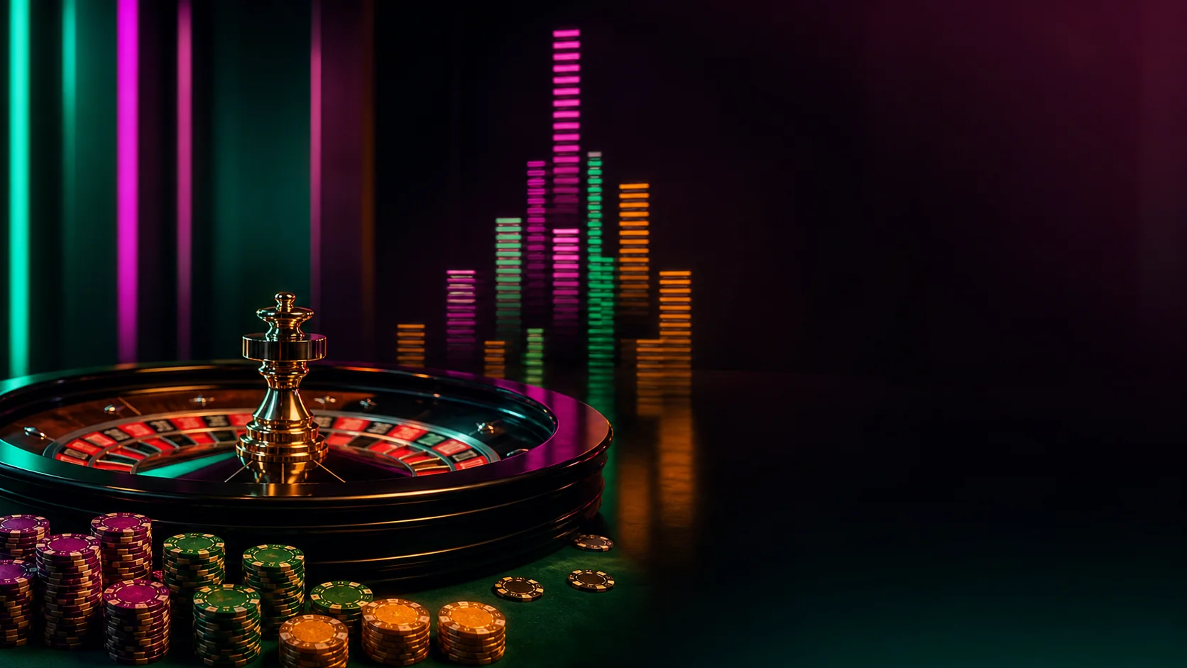 Ruleta y fichas en una escena de torneo